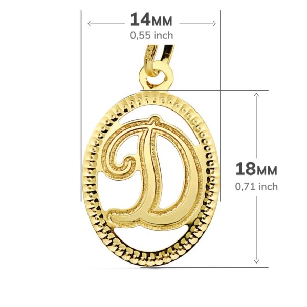 18K COLGANTE INICIAL LETRA D 21X14 MM - Imagen 2