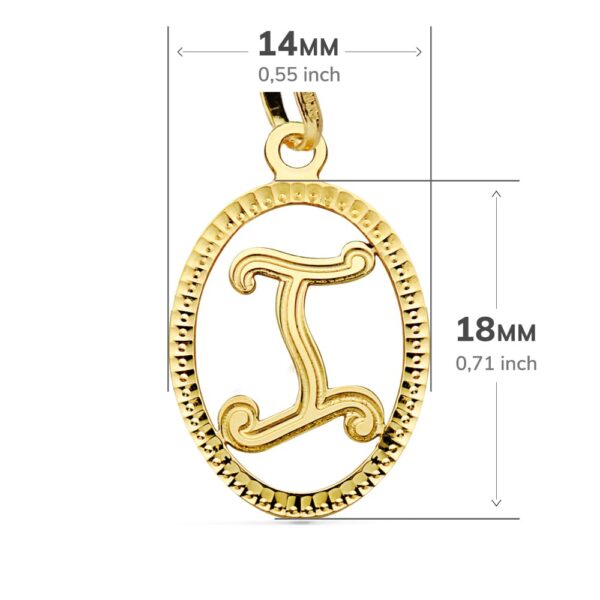18K COLGANTE INICIAL LETRA I 21X14 MM - Imagen 2