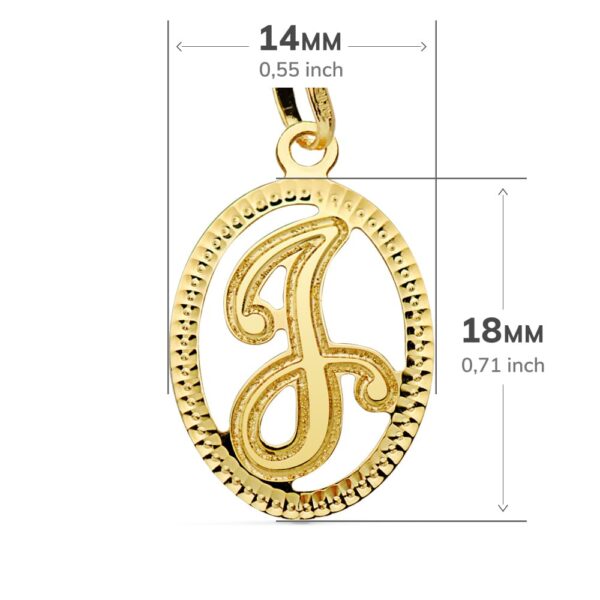 18K COLGANTE INICIAL LETRA J 21X14 MM - Imagen 2