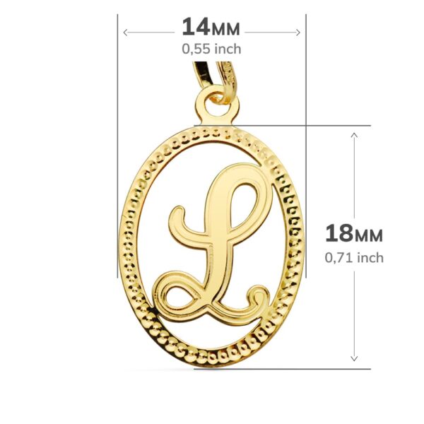 18K COLGANTE INICIAL LETRA L 21X14 MM - Imagen 2