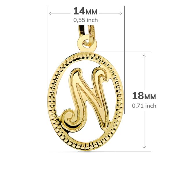 18K COLGANTE INICIAL LETRA N 21X14 MM - Imagen 2