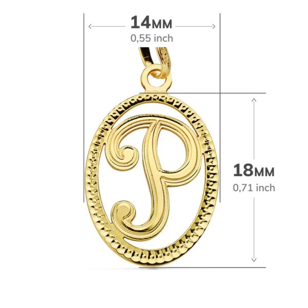 18K COLGANTE INICIAL LETRA P 21X14 MM - Imagen 2