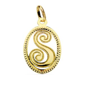 18K COLGANTE INICIAL LETRA S 21X14 MM