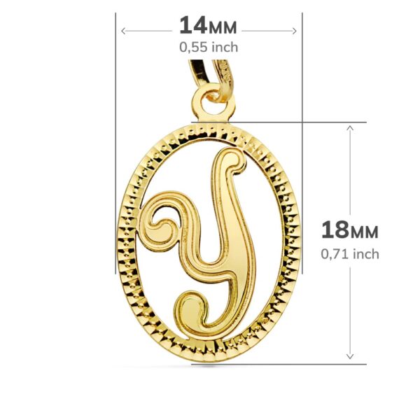 18K COLGANTE INICIAL LETRA Y 21X14 MM - Imagen 2