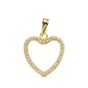 18K COLGANTE CORAZON CIRCONITAS 16X16 MM
