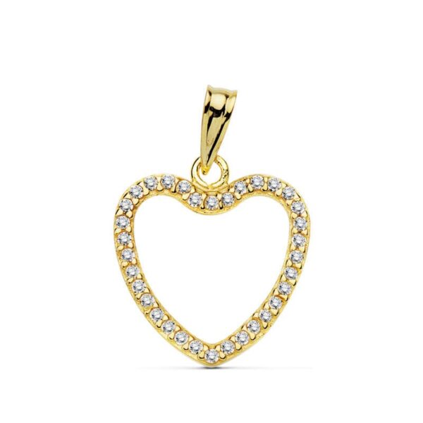 18K COLGANTE CORAZON CIRCONITAS 16X16 MM
