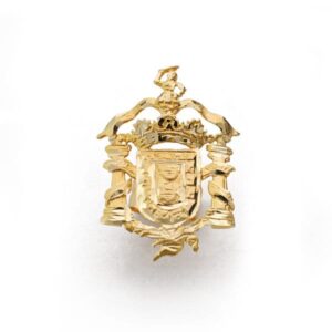 18K ESCUDO INSIGNIA MELILLA  ( ESPAÑA ) 20X14 MM