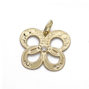 18K COLGANTE MARIPOSA CIRCONITA 15X18 MM