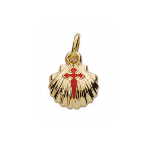 18K COLGANTE CONCHA DE SANTIAGO SIMPLE 10 MM