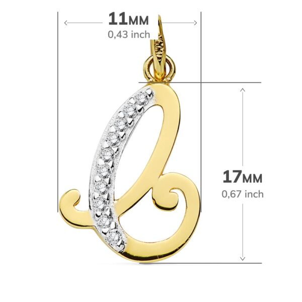 18K COLGANTE LETRA C CIRCONITAS 17X11 MM - Imagen 2