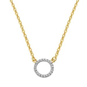 18K COLGANTE CIRCULO CON CADENA 45 CM
