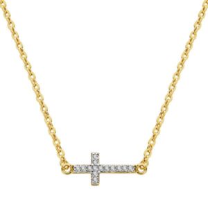 18K COLGANTE CRUZ CON CADENA 45 CM