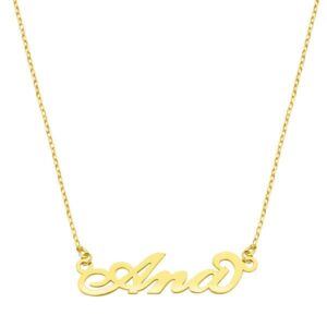 18K GARGANTILLA NOMBRE 3 LETRAS. CADENA 45CM