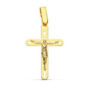 18K CRUZ CON CRISTO CALADA 26X16 MM