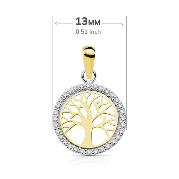 18K COLGANTE ARBOL DE LA VIDA 13 MM - Imagen 2
