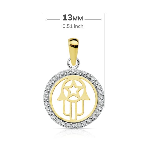 18K COLGANTE MANO DE FATIMA 13 MM - Imagen 2