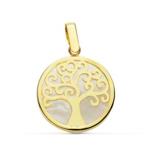 18K COLGANTE NACAR ARBOL DE LA VIDA 18 MM
