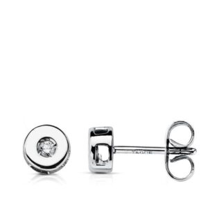 18K PENDIENTES DIAMANTES TALLA BRILLANTE CHATON.5MM 0.04 QTS