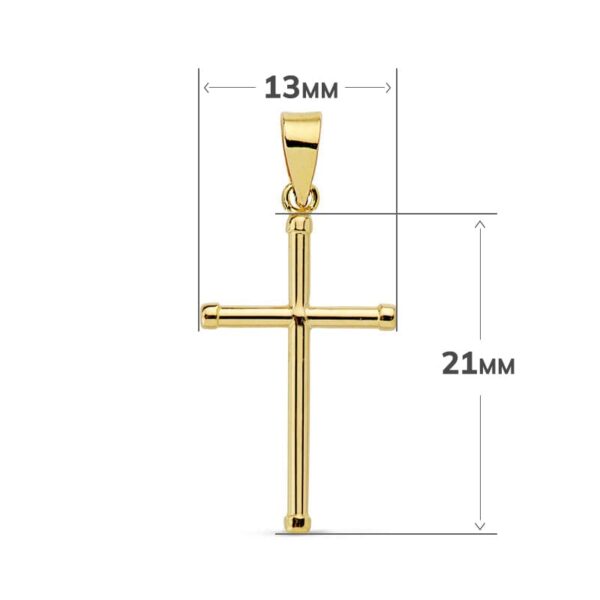 18K CRUZ LISA TUBO 1.5 MM 21X13MM - Imagen 2