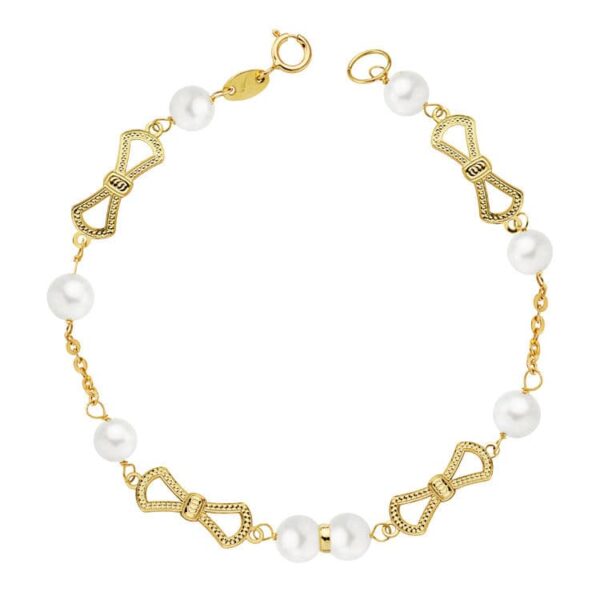 18K PULSERA COMUNION PERLA 5.5 MM 17.5CM