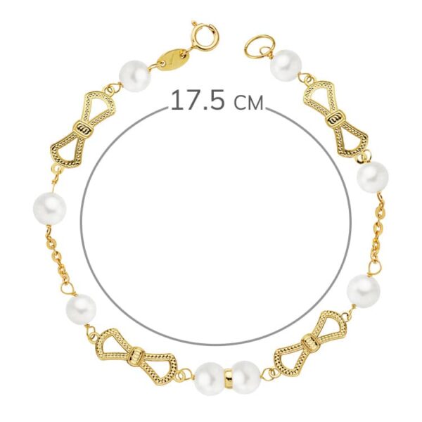 18K PULSERA COMUNION PERLA 5.5 MM 17.5CM - Imagen 2