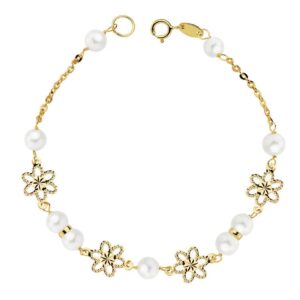 18K PULSERA COMUNION PERLA 5.5 MM 18 CM