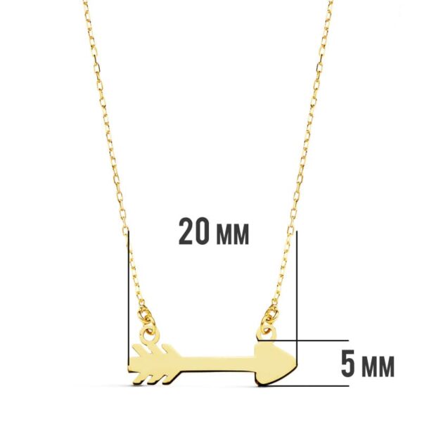 18K GARGANTILLA FLECHA CUPIDO 20X6 MM45CM - Imagen 3