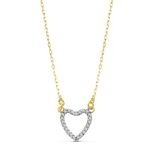 18K GARGANTILLA ORO AMARILLO CORAZON 10X10 MM 42 CM