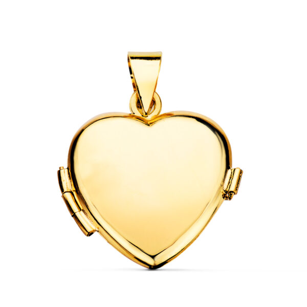 18K GUARDAPELO DIJE PORTAFOTOS CORAZON LISO 21X21 MM