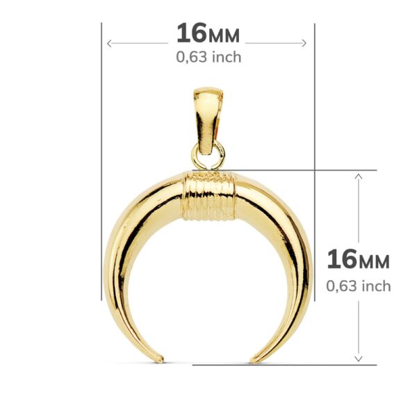 18K COLGANTE CUERNO 16X16 MM - Imagen 2