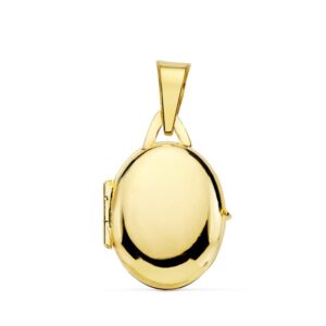 18K GUARDAPELO DIJE PORTAFOTOS OVAL LISO 18X14 MM
