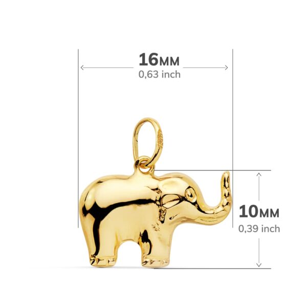 18K COLGANTE ELEFANTE LISO 16X10 MM - Imagen 2