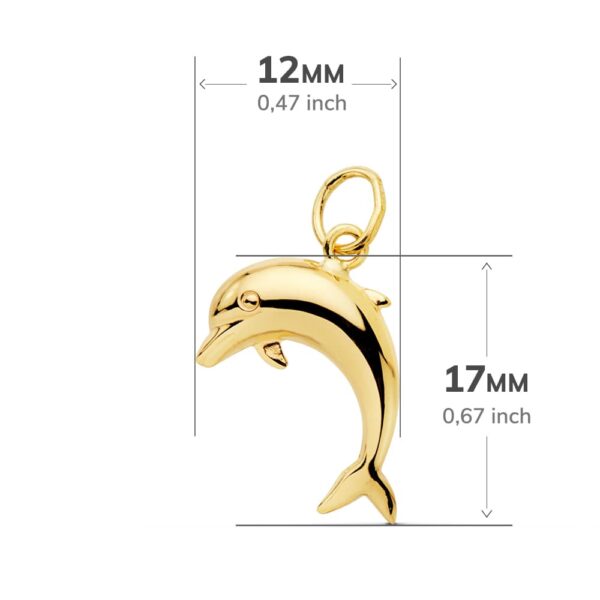 18K COLGANTE DELFIN LISO 17X12 MM - Imagen 2