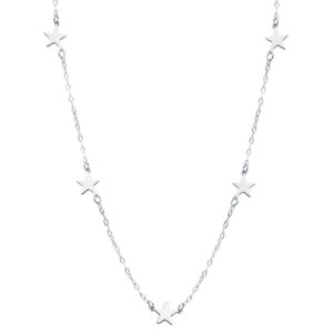 18K GARGANTILLA ESTRELLAS ORO BLANCO 42 CM