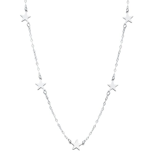 18K GARGANTILLA ESTRELLAS ORO BLANCO 42 CM