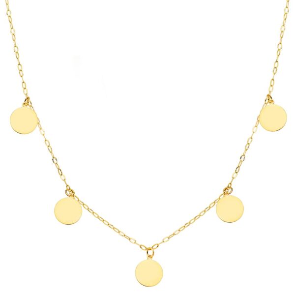 18K GARGANTILLA ORO AMARILLO CHAPAS LISAS 7 MM CADENA FORZADA 45 CM