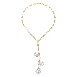 18K GARGANTILLA ORO BICOLOR FLORES