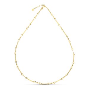 18K GARGANTILLA ORO AMARILLO TRAMOS Y ESLABONES 45 CM