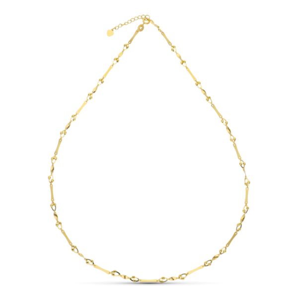 18K GARGANTILLA ORO AMARILLO TRAMOS Y ESLABONES 45 CM
