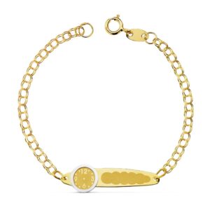 18K ESCLAVA ORO AMARILLO HÚNGARA RELOJ Y CHAPA 12.5 CM