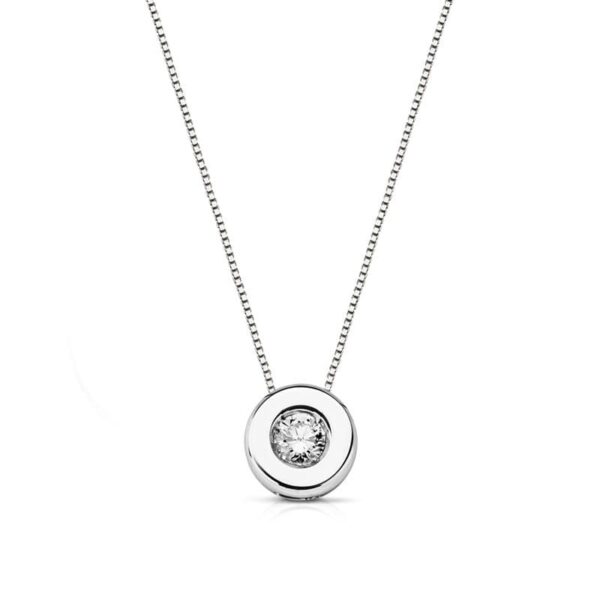 18K COLGANTE DIAMANTE ORO BLANCO 6.5MM 0.11 QTS H-SI.