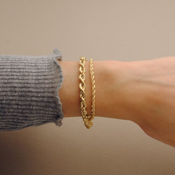 18K PULSERA ORO AMARILLO CORDON SALOMONICO. ANCHO 2,7 MM LARGO 19CM - Imagen 2