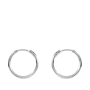 18K AROS ORO BLANCOS HUECOS REDONDOS 13X1.20 MM