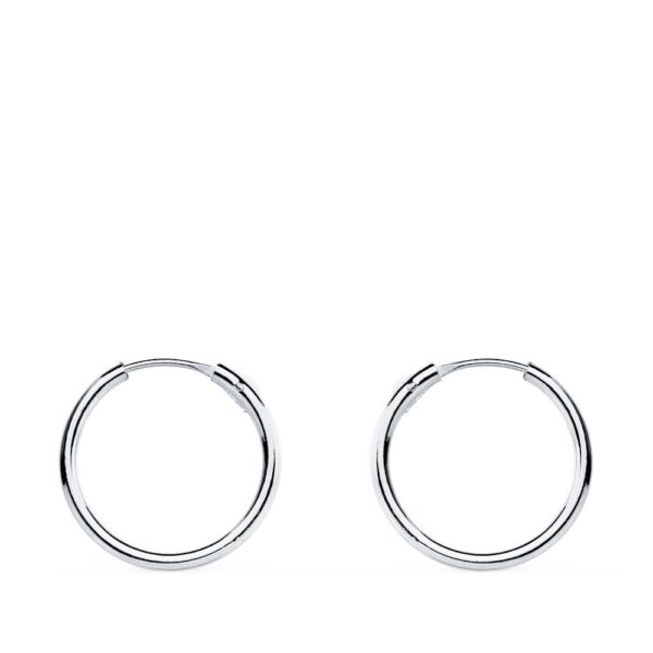 18K AROS ORO BLANCOS HUECOS REDONDOS 13X1.20 MM