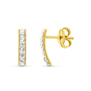 18K PENDIENTES CIRCONITAS 9X2 MM