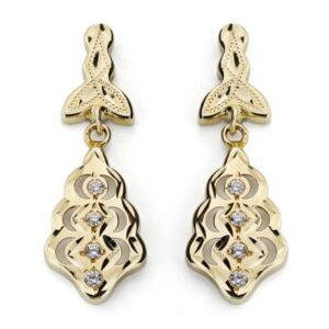 18K PENDIENTES CUBANAS CIRCONITAS 27X9 MM