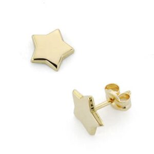 18K PENDIENTES ORO AMARILLO ESTRELLA PRESION. 8 MM