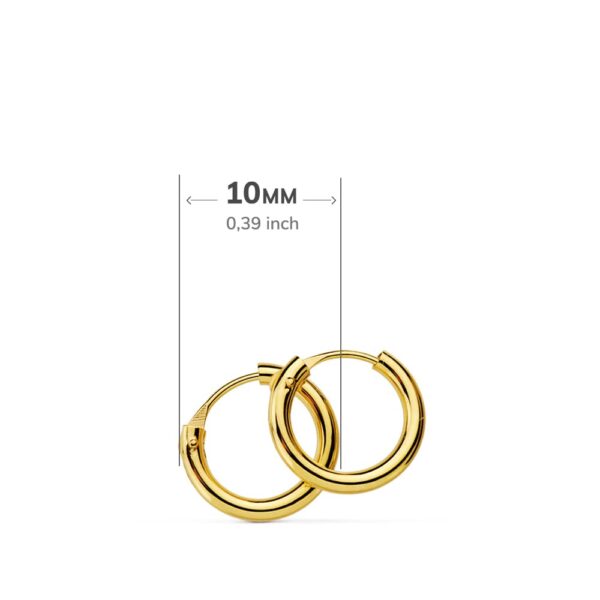 18K AROS REDONDOS LISOS LIGEROS 10X1.50 MM - Imagen 3