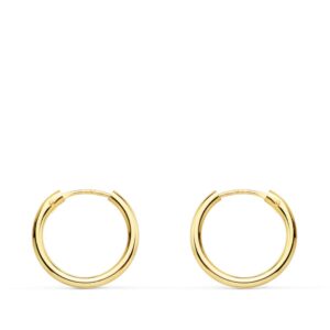 18K AROS ORO AMARILLO REDONDOS LISOS LIGEROS 14X1.50 MM