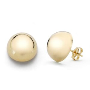 9K PENDIENTES MEDIA BOLA LISA 12 MM PRESION
